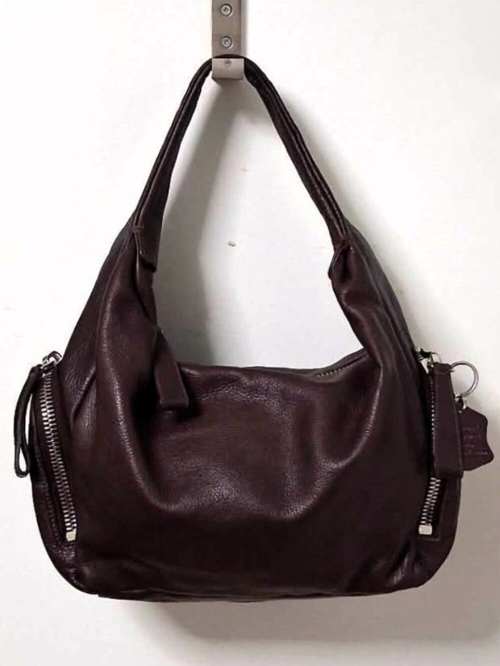 ROOTS Canada Brown Genuine Leather Slouchy Hobo Bag Excellent Condition Like New